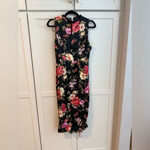 Yumi Kim Black Dress with Pink Floral Pattern